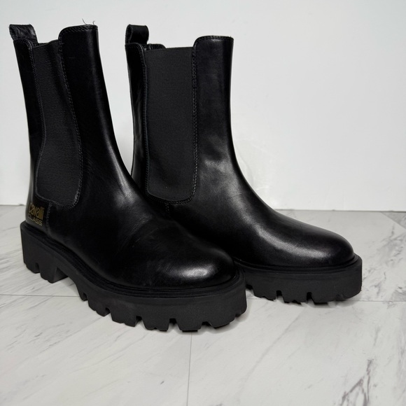 Cavalli Class Black Chelsea Lug Sole Platform Boot 37 - Picture 11 of 16